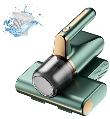 Aspirador De áCaros del Polvo, Elimina El 99,9% De AléRgenos Y áCaros del Polvo Aspirador Antiacaros VibracióN De Alta Frecuencia, IluminacióN Ultravioleta Aspirador AntiáCaros,Green