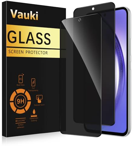 Vauki 2 Pezzi Privacy Vetro Temperato per Samsung Galaxy A55 5G,Pellicola Protettiva Anti-Spy,Durezza 9H,Anti-Graffio,Senza Bolle,Schermo Protezione Anti-Spia Pellicola per Samsung Galaxy A55 5G