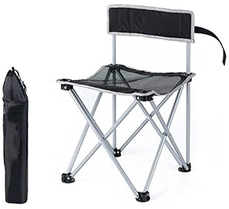Klappbarer Campingstuhl Outdoor-Stuhl Hocker Grill Angelhocker Mit Rückenlehne Tragbarer Ultraleichter Freizeit-Strandstuhl Mit Tragetasche Langlebig Reisestuhl Faltstuhl Anglerstuhl ( Color : A )