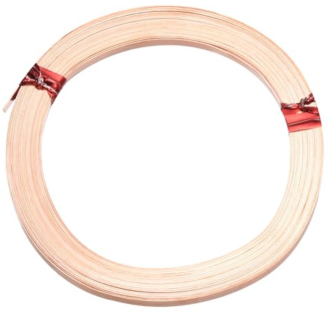 PATIKIL Flaches Kupferdraht, 1 Rolle 32 Gauge/0,2x3mm Durchmesser 6m/19,69ft Biegsamer Flacher Basteldraht für Schmuck DIY Herstellung Ohrring Perlen Gartenpflanzen, Kupfer