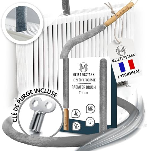 THE ORIGINAL Radiator Cleaner Brush 115cm I Flexible Scratch-Free Radiator Brush I Washable Radiator Cleaning Brush I Radiator Duster Brushes Long Thin Fits 99% of Gridded & Non-Gridded Radiators