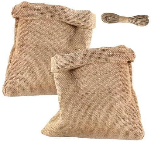 2 Pièces Grands Sacs en Jute, Résistants Jusqu'à 30kg, Sac de Protection des Plantes en Jute avec Cordon, Sac à Pommes de Terre, Couverture Hivernale pour Plantes
