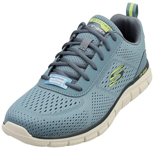 Skechers herr Track Leshur sneakers, Slate Mesh syntetisk, 10 UK