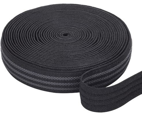 NBEADS 4.57m Bande Élastique Antidérapante, 2cm Bobine Élastique Noire avec Caoutchouc de Préhension Ruban Élastique Tricoté pour Les Projets de Couture de Vêtements