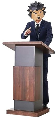 JIURUOZ Stehpult, Podium, Rednerpult, Stehender Laptopständer for Konferenzräume mit Rädern, Rednerpult mit Holzboden und Rezeptionstresen