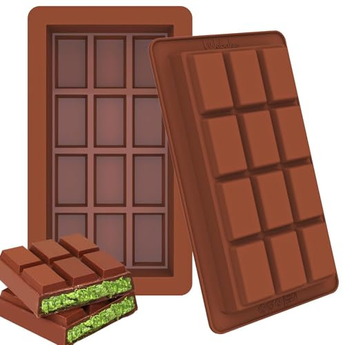2 pezzi Stampo per profondo cioccolato Dubai in silicone,stampo per barretta di cioccolato grande,stampo antiaderente per barretta di cioccolato,per DIY barrette di cioccolato,praline,Con 12 cavità