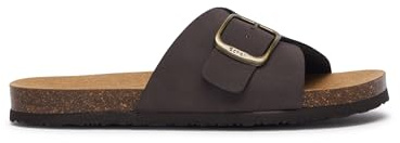 Scholl Jackie Sandalo Unisex in Pelle Sintetica con Plantare in Sughero Naturale, Design Minimalista e Sostegno Ottimale, Per Comfort e Stile