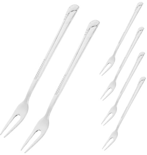 CLISPEED 6pezzi Forchette Acciaio Inossidabile Per Dessert e Frutta Riutilizzabile Di Forchette Per Antipasti e Dolci Utensili Da Tavola Eleganti Per Feste e Occasioni Speciali