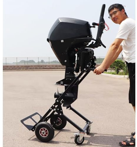 Innovz Außenborder Ständer Außenbordmotor-Transportwagen, Bootsmotorständer Höhenverstellbarer Griff, 80 PS Außenbordmotorständer Bootsmotor-Lagerträger, 180 Kg Tragkraft