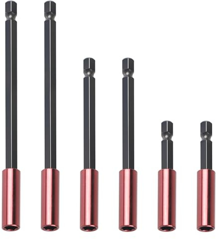 EFUTURETIME 6 Pcs Portainserti Magnetico, 1/4 Prolunga Esagonale, Porta Punte Magnetico per Avvitatore 60/100/150mm, per Chiavi a Impatto, Avvitatori Elettrici, Trapani e Punte