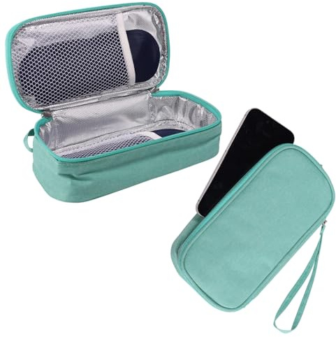 Lyreh Car Phone Cooling Bag, Cooling Bag for Cell Phone with 2 Reusable Ice Packs to Prevent Overheating Extends Battery Life Thermal Cellphone Case Fits All Cellphones (Green)