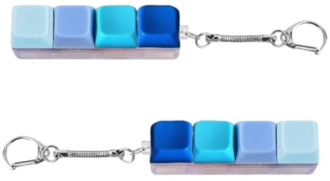 Pence & Moon Collective 2 PCS Fidget Keyboard, 4 Keys Decompression, with Gradient Blue Keycaps for Office to Relief Stress Pass