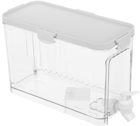GOOHOCHY Dispensador de Agua Fría con Grifo y Tapa Independiente Contenedor Grande para Bebidas y Frutas para Nevera y Hogar con Gancho para Colgar Vasos