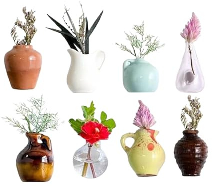 Imanes para Frigorífico con Floreros,Pequeños Imanes Decorativos de Florero para - 8 Piezas Maceteros de Resina Divertidos Decoración Cocina Decoración Hogar Aula Taquilla