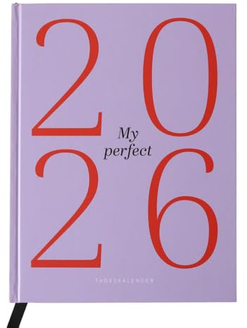 Odernichtoderdoch Tageskalender | A5+ Format | Mit Jahresübersicht, Zeitplan je Wochentag - Hardcover - 328 Seiten - ein Tag eine Seite - mit Registerstanzung & Lesezeichen (Version 2026 / lila)