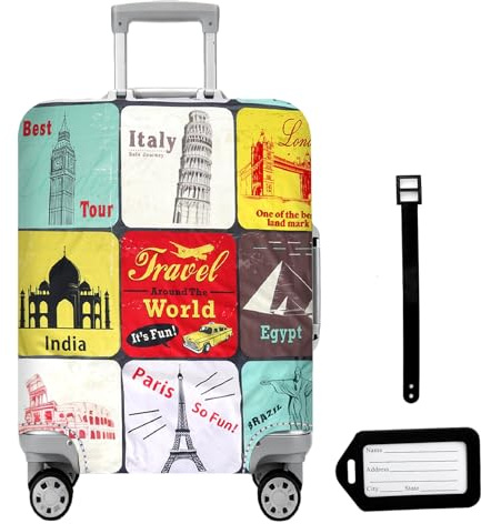 VOSSOT KofferschutzhüLle Elastisch, Staubdicht und Kratzfest Waschbar Wiederverwendbar KofferhüLle Koffer SchutzhüLle Kofferabdeckung Luggage Cover 26-30 Zoll Geeignet für HandgepäCk (L)