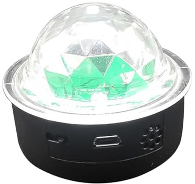 VILLFUL Lampada da Palcoscenico Controllo Vocale Luce da Discoteca Rgb a Sfera di Cristallo USB Mini Lampada d'Atmosfera Portatile per Casa Auto Ktv e Feste