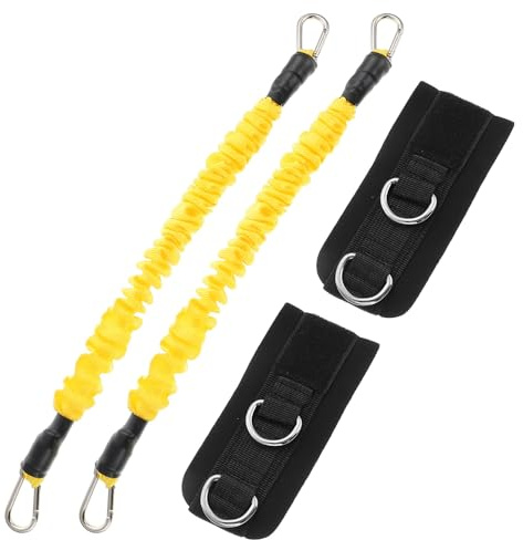 Healvian Bandes de Résistance pour Chevilles Jaunes Sangle Tubulaire Élastique Réglable Accessoire d'exercice pour Musculation et Entraînement des Jambes Fitness à Domicile et Salle de
