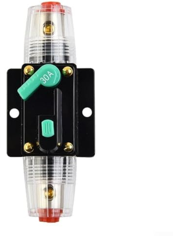 Interruttore CC da 10 A a 100 A per auto, barca, auto, fusibile ripristinabile con pulsante di ripristino, protezione elettrica 12 V-24 V per sistemi ad alta corrente (30 A)