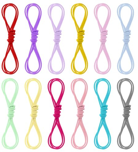 Ouligay 12m Elastic Band Cord Elastic Bracelet String for Bracelets, Rubber Rope 2mm 12 Colors Beaded Cords Small Bungee Shock Cord for DIY Crafts Beading Sewing Jewelry Making | 12 Colors 3.3ft/PCS Elastic String for Bracelets Beaded Cords Bungee Shock Cord for DIY Crafts Beading Sewing Jewelry Making