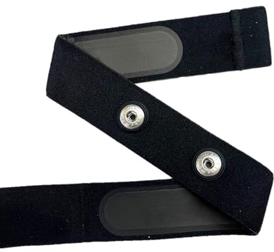 CARDIOSPORT Herzfrequenzmesser Brustgurt, HR-Sensor Gürtel kompatibel mit Polar H7, H9, H10, Wahoo TICKR, Schwarz Größe S - L