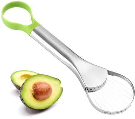 Herramienta para cortar aguacate, cortador de aguacate 3 en 1, cortador de aguacate y pelador, herramienta multifunción para cortar, recoger y quitar hoyos, utensilio de cocina (1 unidad)