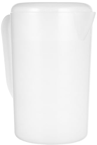 POPETPOP Brocca per Bevande, Tea Pitcher, Ice Tea Pitcher da 2500ml, Pp Bianco, Bocca Larga, con Manico, per Acqua, Succhi e Frigo