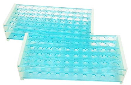 MUHWA Dreilagen-Reagenzglasständer, 50 Positionen, 16 mm, abnehmbar, Polypropylen, 2 Stück