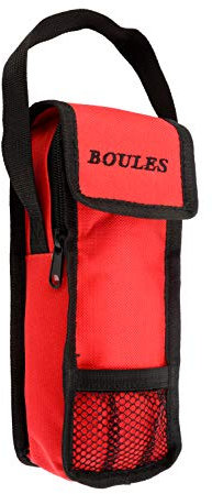 Engelhart - Tasche für 3 Boules Spiel. Diese Bouletasche mit Tragegriff Öffnung Oben - Öffnet und schließt mit Reißverschluss und Klettverschluss - Größe; 23 x 8,5 x 3,5 cm (rot)