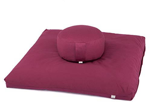 Bodhi - Set da meditazione ECO | Cuscino Rondo + Zabuton, Melanzana (faretro)