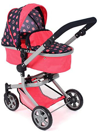 Bayer Chic 2000 - Puppenwagen Mika, 2in1 Kombipuppenwagen für Kinder von 4 bis 8 Jahren, Corallo, 595-20, 73 x 41 x 82 cm