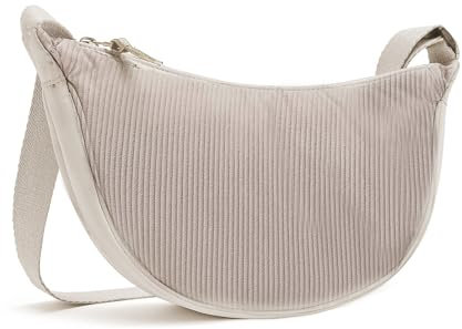Got Bag Moon Bag Small - Halbmond Bauchtasche Damen Cord in Beige - Crossbody Tasche