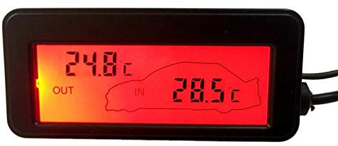 Auto | Auto drinnen draußen | 12V Kfz-Messgerät mit LCD-Digitalanzeige für PKW und LKW | LCD-Auto-Thermometer innen außen