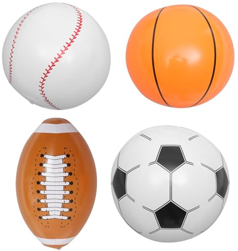 Vaguelly Decorazioni Per Feste Di Compleanno Sportive Mini Gonfiabili Da Calcio Basket Baseball Giocattoli Da Spiaggia E Piscina