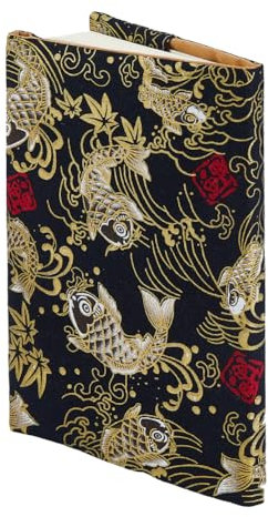 SUPERFINDINGS Hülle Wasserdicht A5 Taschenbuch Buchhülle Tagebuch Stoff Buchhülle Mit Blumenmuster Für Lehrbuch Notizbuch Hardcover Romane Leser Liebhaber Geschenk 31×22.5cm Schwarz