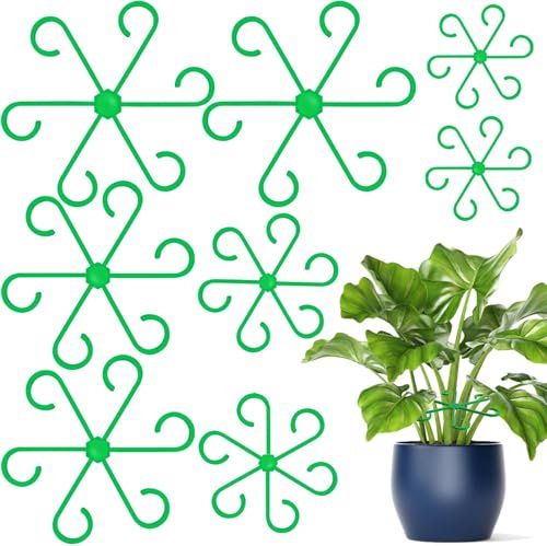 8Pcs Plant Supports for Indoor Plants Reusable Plastic Climbing Houseplant Stem Supports Stakes Trellis Stem Hook Growth Accessories