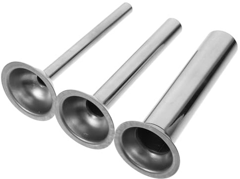 Healifty 5-Inch Stainless Steel Sausage Stuffer Tubes Set 3Pcs Meat Filler Sausage Filling Tools Sturdy Steel for Home and Commercial Use