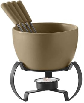 Taza de Fondue de Chocolate - Mini Cerámica 450 Ml Con Tenedores, Taza de Chocolate Derretido Juego de Fondue - E Fondue de chocolate MuCheese Postre de Postre Cocina Hogar Oficina