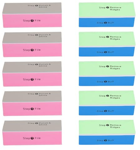 Sonew Bloque Pulidor de Uñas de 4 Vías, Lima de Uñas de Esponja EVA Profesional para Dar Forma Al Acabado de Espejo Pulido y Alisado, con 10 Bloques de Pulido Reutilizables (Juego de 10 piezas.)