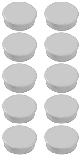 Dahle 95538 Magnete (Durchmesser 38 mm), mit einer hohen Haftkraft von 25N, 10 Stück, grau