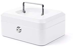 Pavo Premium – Caja de caudales, cerradura de cilindro con 2 llaves, color Blanco 8