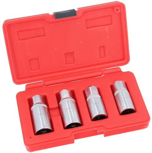 GEPCO Auszieher Set Stehbolzen Ausdreher Gewindebolzen Entferner 6mm 8mm 10mm 12mm 1/2 Antrieb CrV Schraubenabzieher Werkzeug Set für Gewinde & Stehbolzen