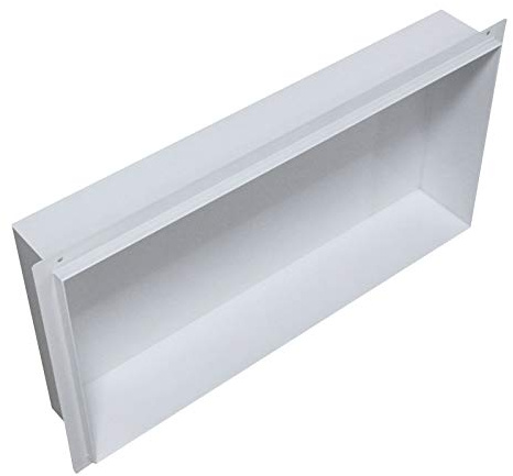Bernstein Wandnische BS603010 60 x 30 x 10 cm randlos aus Edelstahl in Weiß, befliesbare Duschnische zur senkrechten oder waagrechten Montage