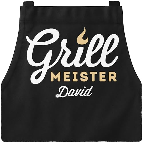 MoonWorks® Grill-Schürze mit Name personalisierbar Grillseargent [Wunschname] Born to Grill-Geschenke Männer Skull