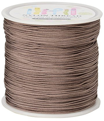 PandaHall Cordoncino di nylon intrecciato da 0,8 mm in corda cinese per annodare corda in seta imitazione per la realizzazione di braccialetti Shamballa Macrame (cammello)