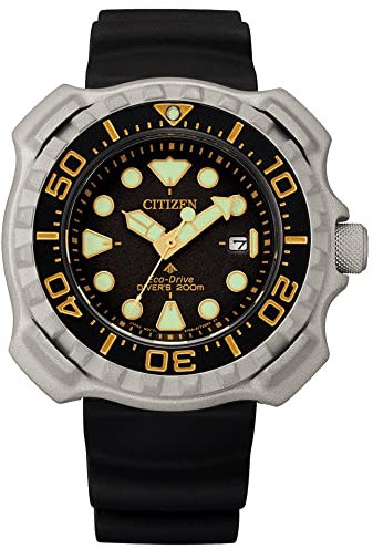 Citizen Orologio analogico da uomo Eco-Drive con elastico Promaster Marine, nero/grigio, misura unica, cinghia