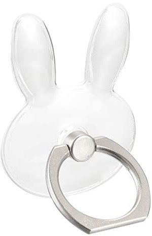 sourcing map Transparent Phone Ring Holders, Clear Finger Grip Stand for Phone, Case, Tablet (Rabbit Shape), 4Pcs