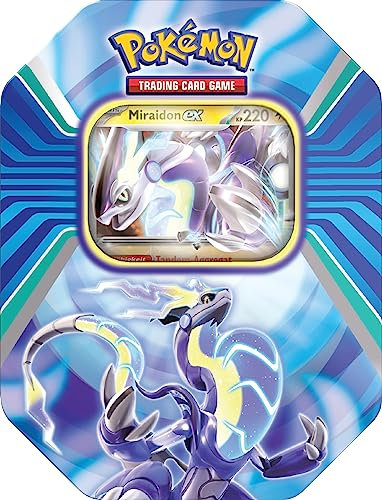Pokémon-Sammelkartenspiel: Tin-Box Paldea-Legenden – Miraidon (1 holografische Karte & 4 Boosterpacks)
