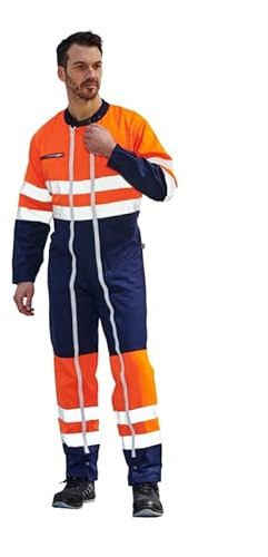 Hurry Jump Combinaison de Travail Flou Espace Vert Voirie Mairie Haute visibilite Homme Cote de Travail Haute visibilite en 20471 Gris/Jaune