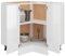 homiuse Eckunterschrank Hochglanz-Weiß 75,5x75,5x80,5 cm Holz Küchenschrank Eckschrank Vorratsschrank Küchenunterschrank Aufbewahrungsschrank Küchenschränke Eckkommode Zwei Regal Ohne Arbeitstisch